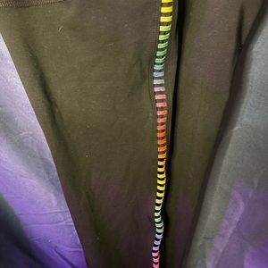 Black Nike leggings Rainbow striped sides